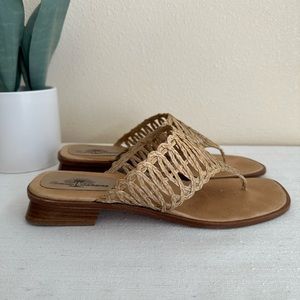 Tommy Bahama Natural Straw T-Strap Slide Sandals Woman’s 9.5M Spain